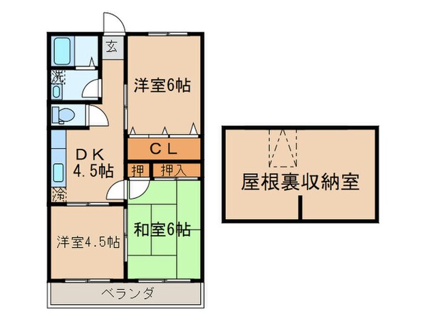 山合コーポの物件間取画像